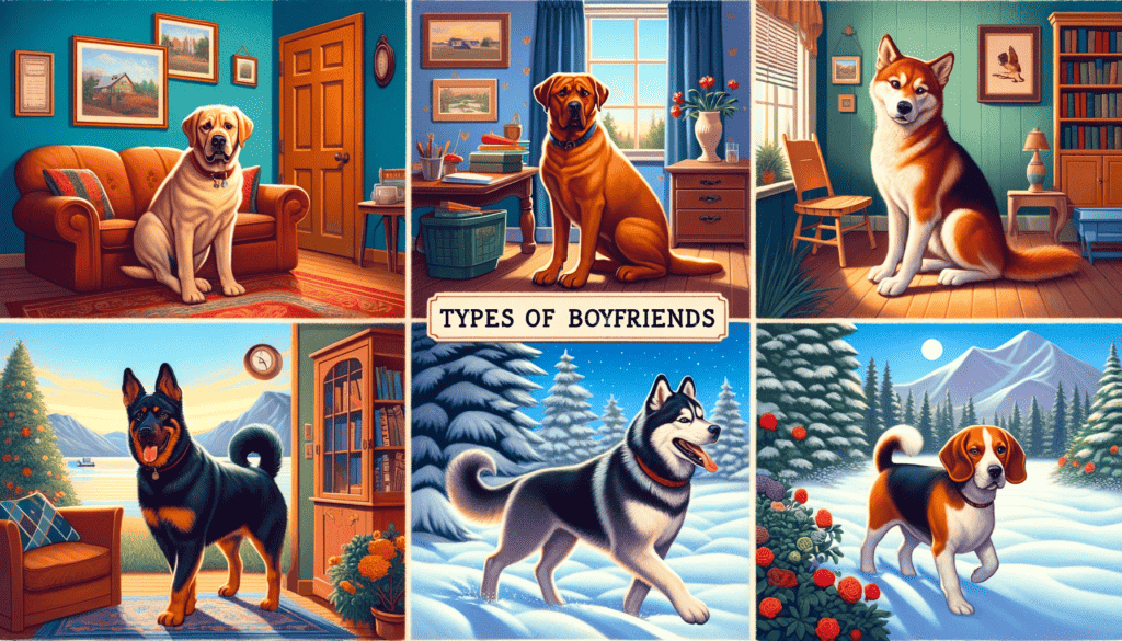 Various types of boyfriends as dogs