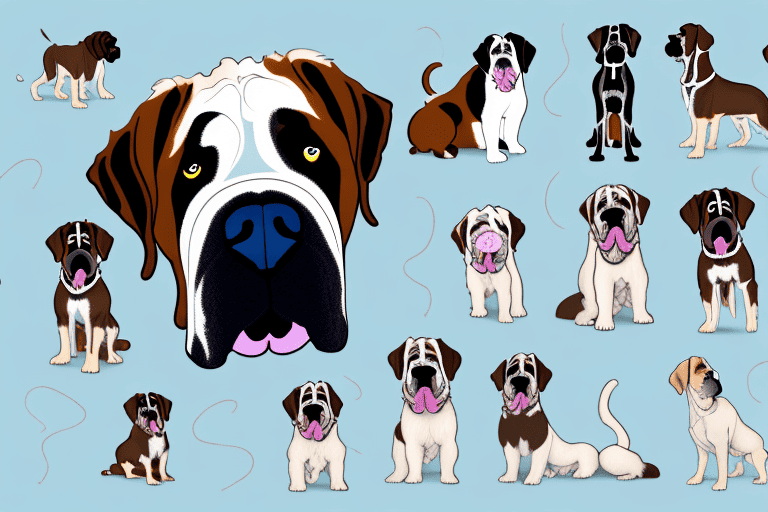 Several different big dog breeds