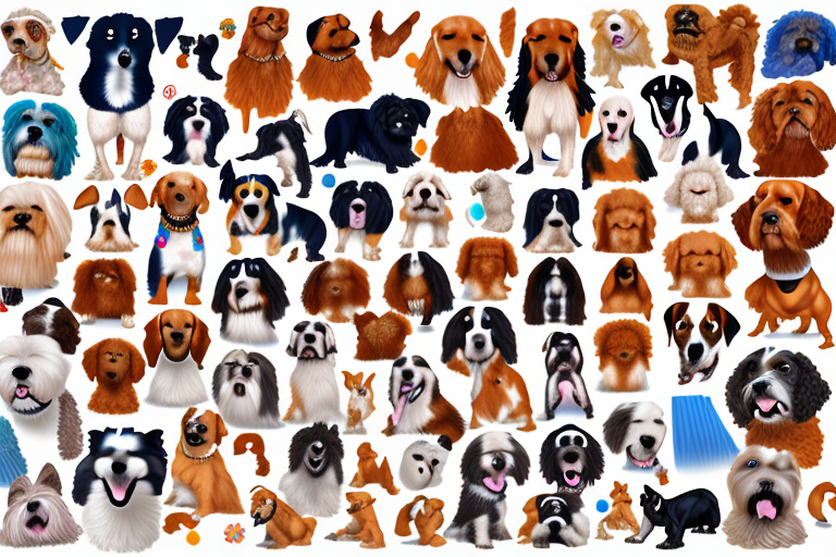 Various dog breeds of different sizes