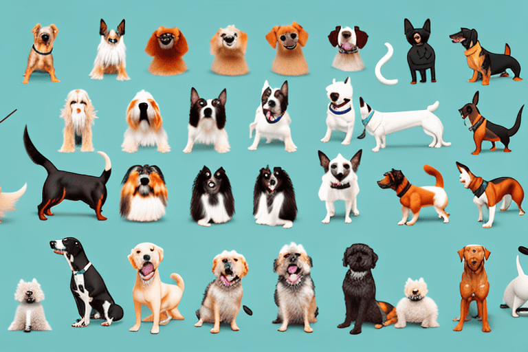 Various popular dog breeds from different sizes and shapes