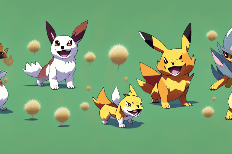 Various dog-type pokemon