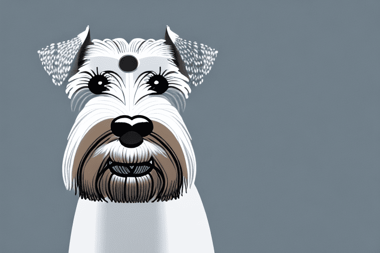 A schnauzer dog showcasing its distinctive features such as bushy eyebrows