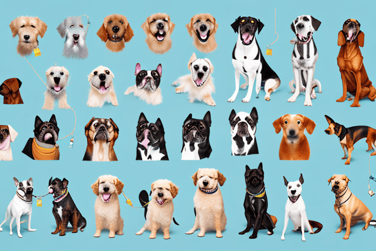 Various dog breeds of different sizes and shapes