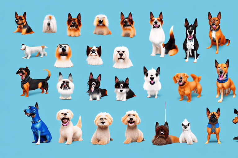 Various types of dogs featured in the show bluey