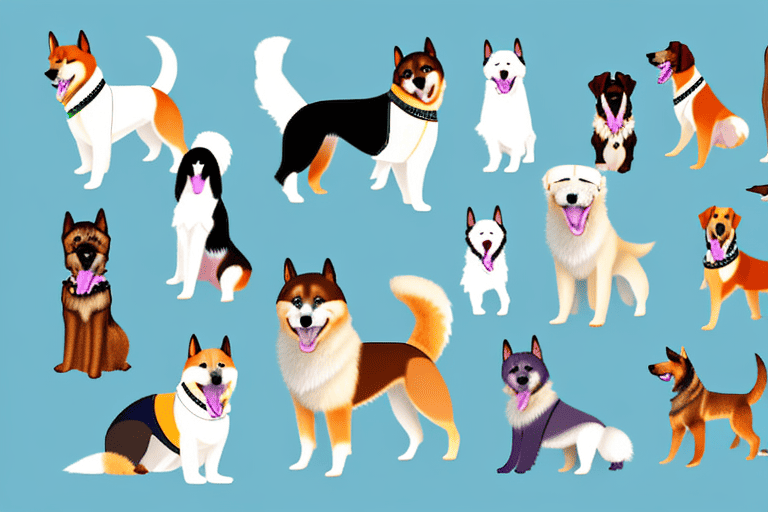 Several different types of dogs that start with the letter a