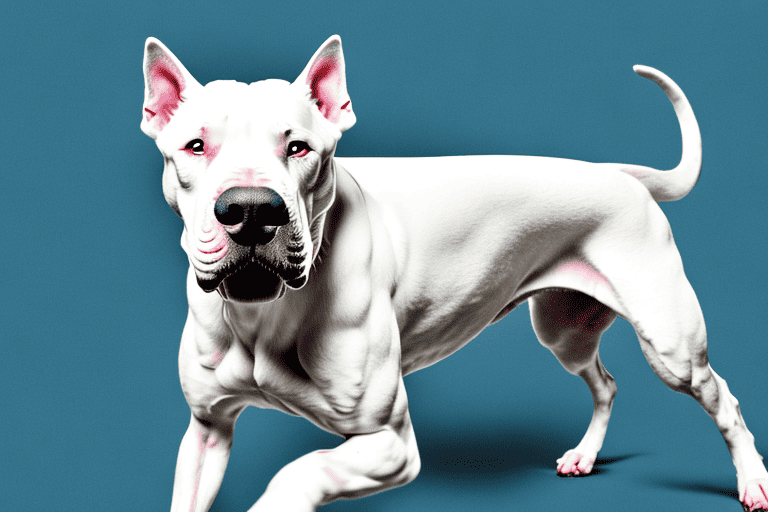 A dogo argentino dog showcasing its muscular body