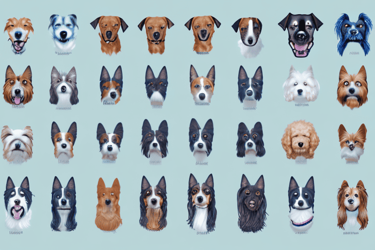 Several distinct dog breeds side by side