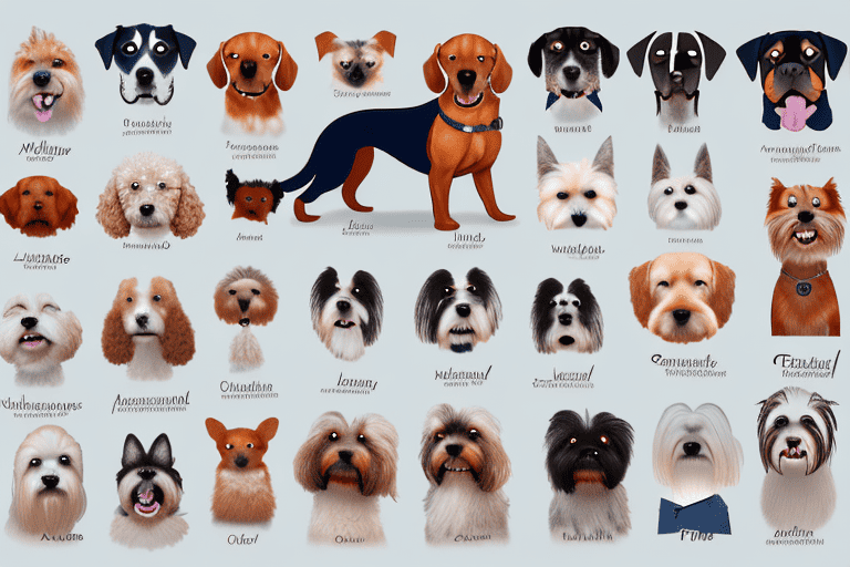 A variety of different dog breeds