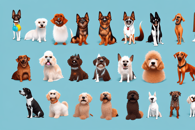 Various recognizable dog breeds