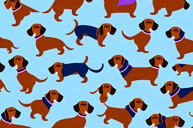 Different types of dachshund dogs showcasing their various sizes