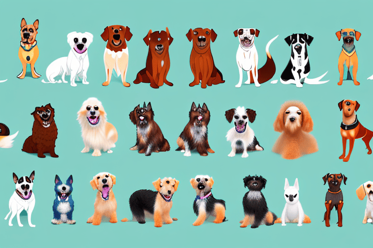 Various types of dogs from different breeds