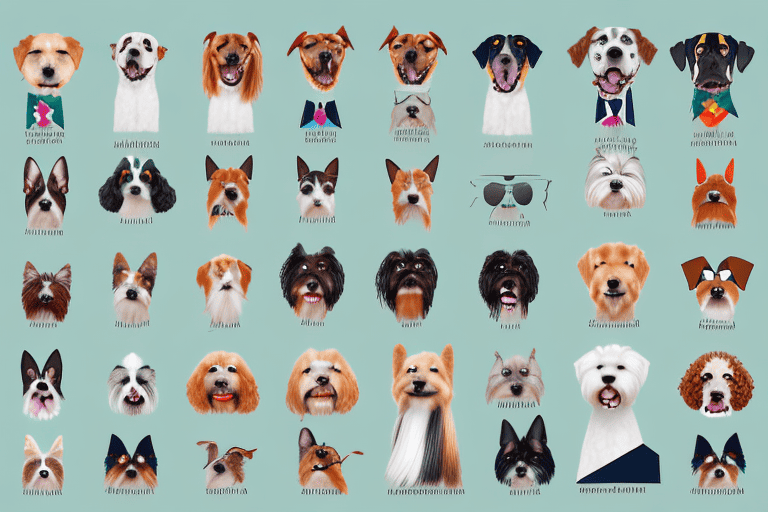 A variety of different dog breeds from around the world