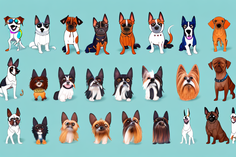 Various dog breeds of different shapes