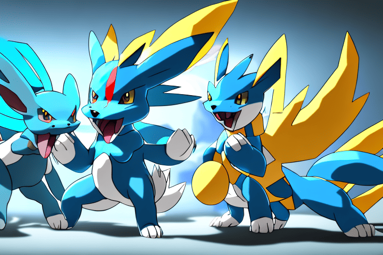 Several fighting type dog pokemon like lucario