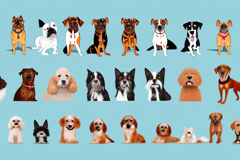 A variety of different dog breeds