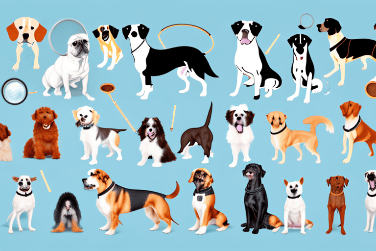 A variety of different dog breeds