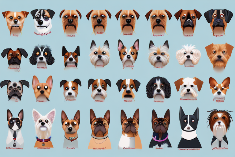 A variety of different dog breeds from around the world