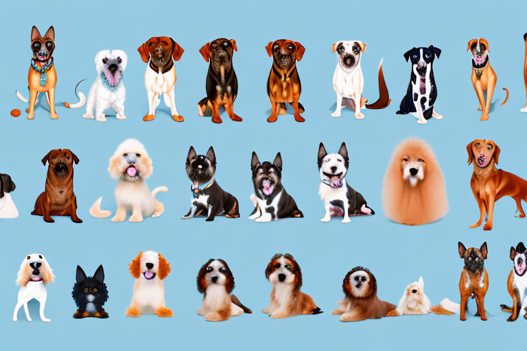 A variety of different dog breeds