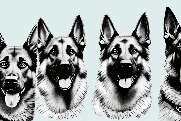 Three different german shepherds