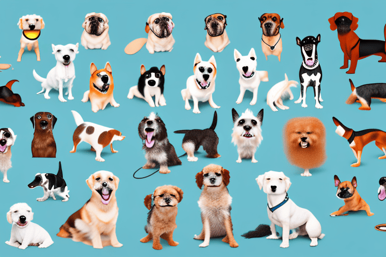 Several different types of dogs