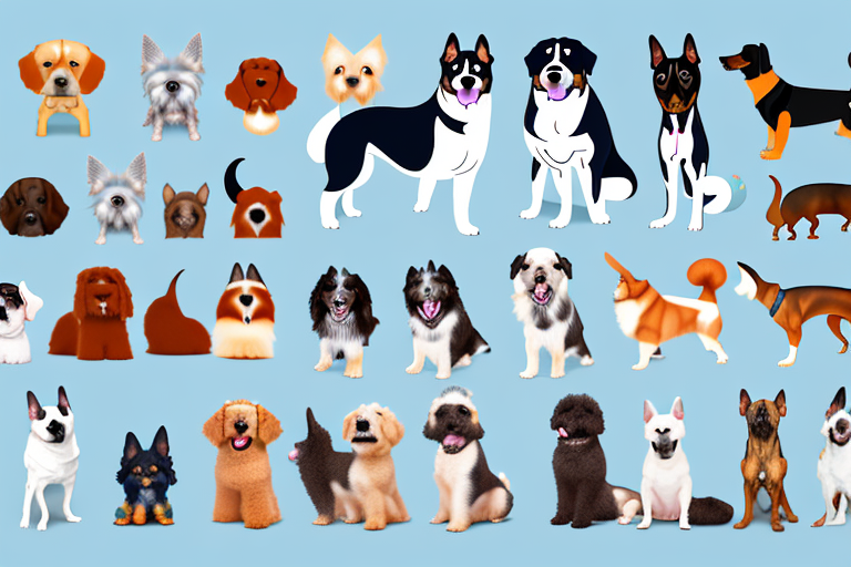 Various dog breeds of different sizes