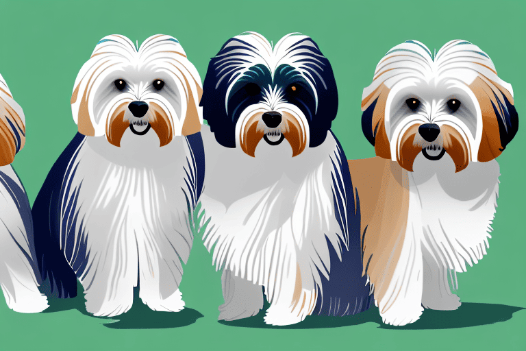 Several distinct types of havanese dogs