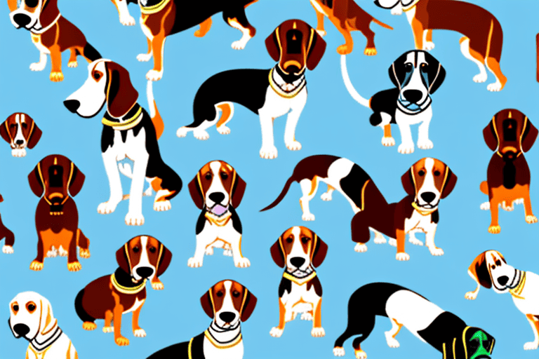 Various types of hound dogs