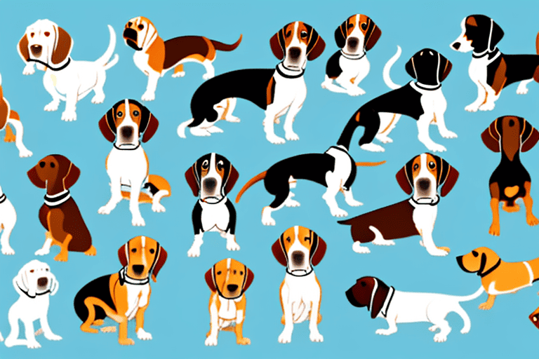 A variety of hound type dogs