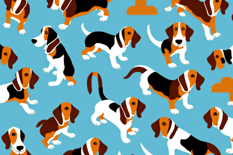 Various popular hound type dogs like basset hound