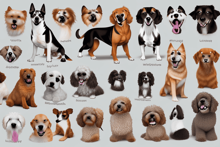 Several different types of dogs