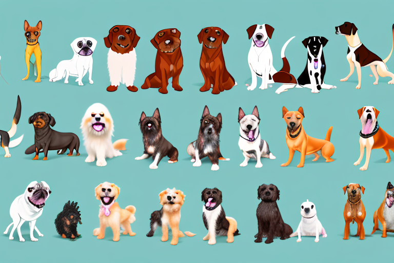 A variety of different dog breeds