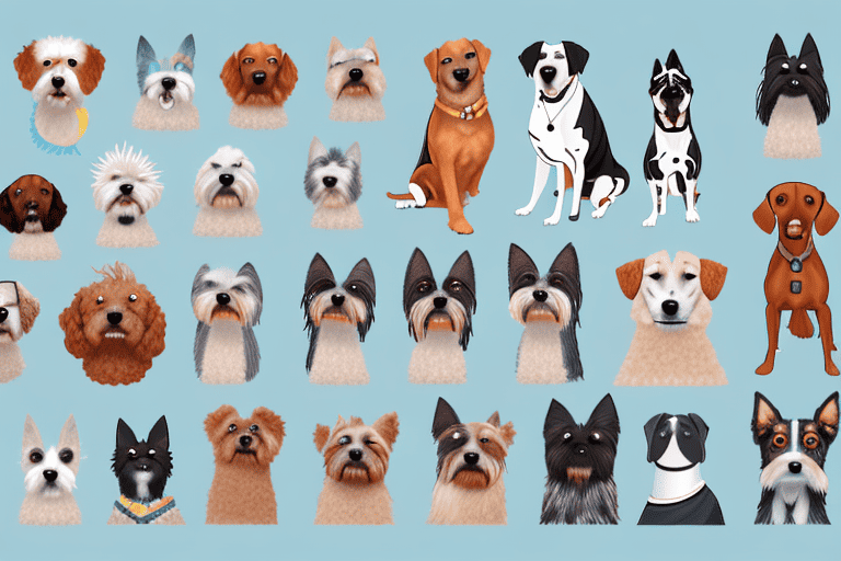 A variety of different dog breeds