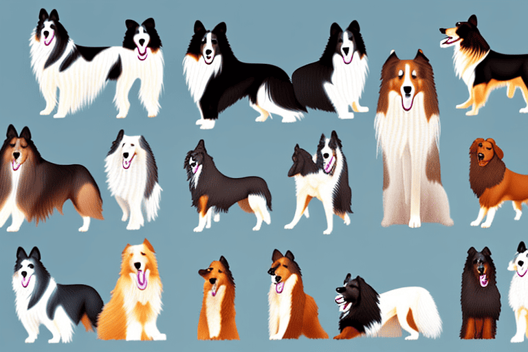 Several distinct types of collie dogs