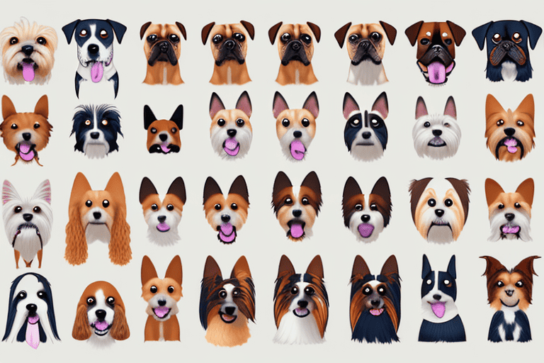 A variety of different dog breeds from around the world