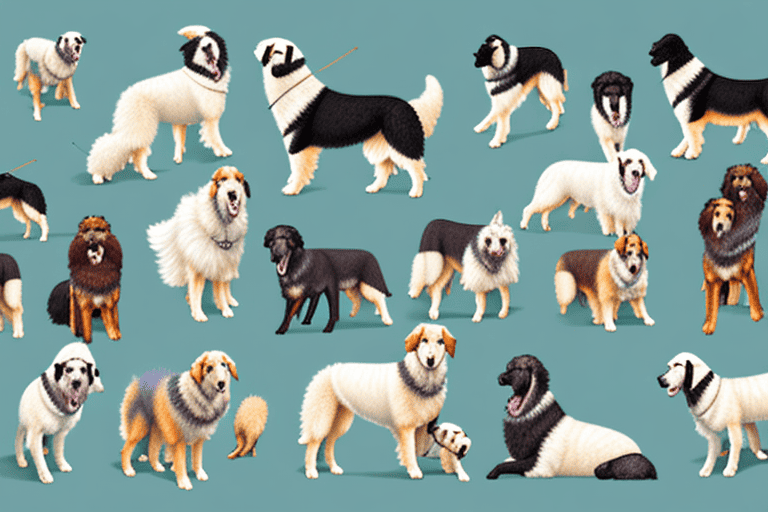 Several different types of shepherd dogs