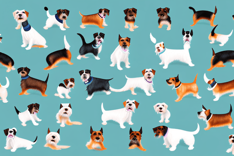 Several diverse types of terrier dogs