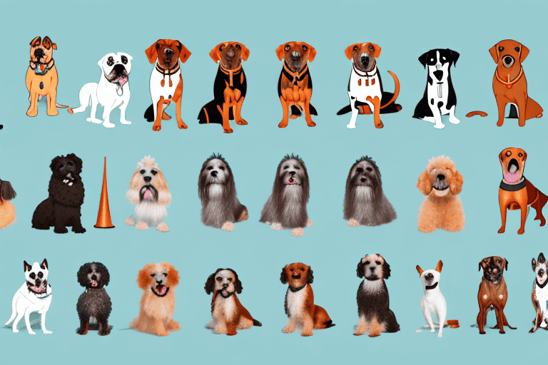 A variety of different dog breeds