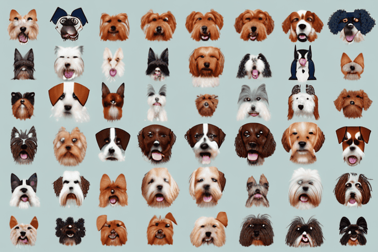 A diverse assortment of dog breeds from around the world