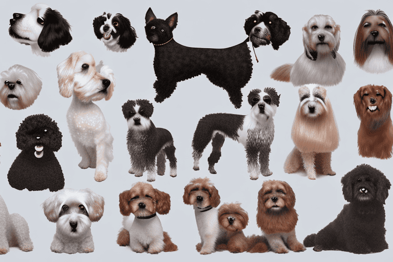 Several different breeds of dogs