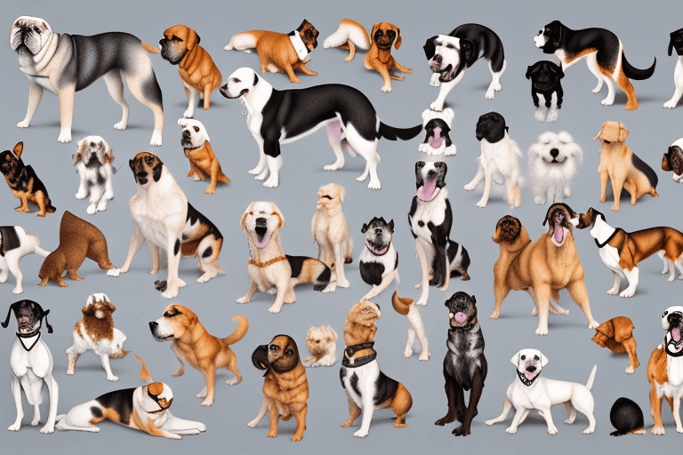 Several different types of purebred dogs