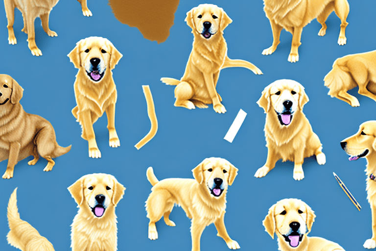 Several different types of retriever dogs