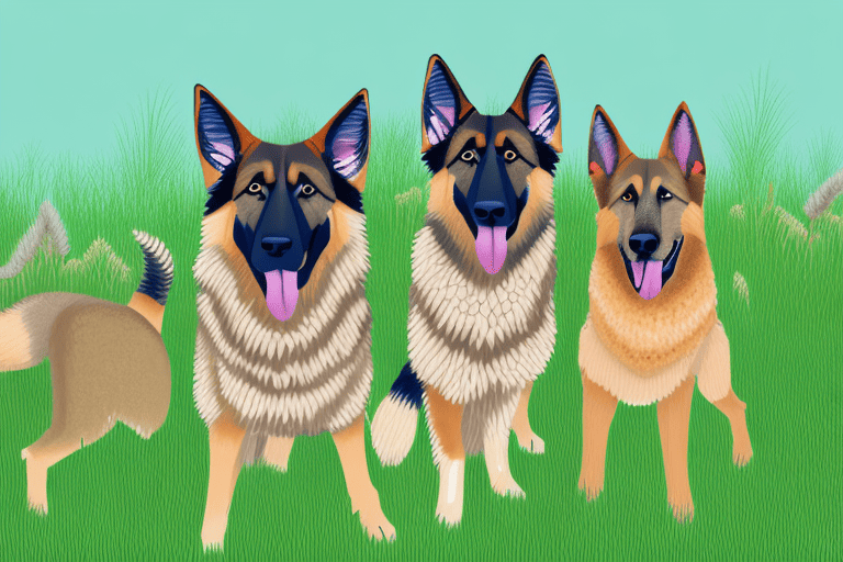 Several different types of shepherd dogs