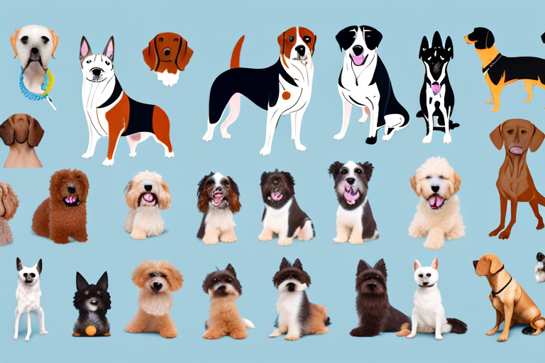 A variety of different dog breeds