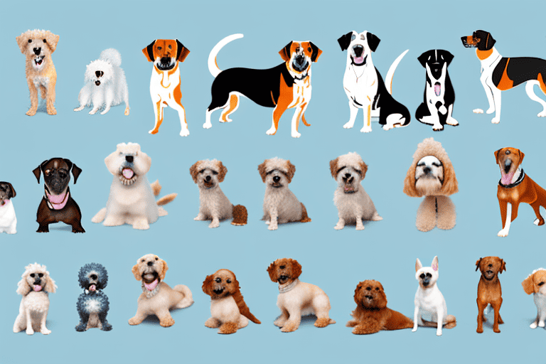 A variety of different dog breeds