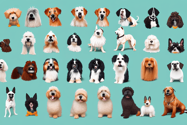 Various popular breeds of dogs