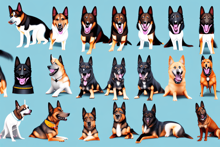 Several different types of k9 dogs in various poses