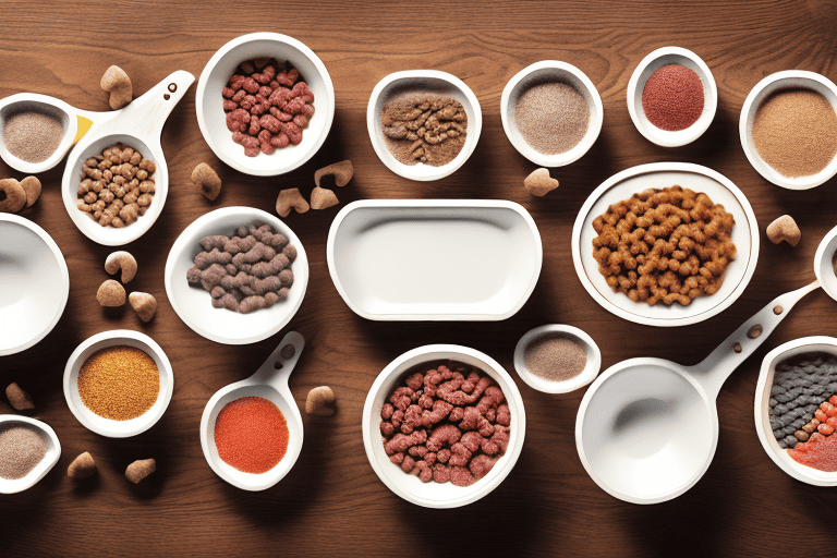 Various types of kirkland dog food in different bowls