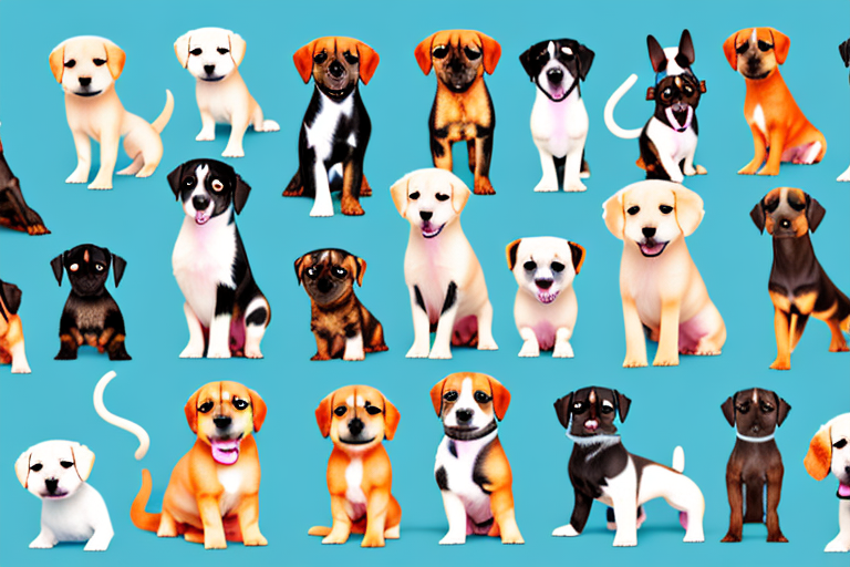 Various types of dog puppies from different breeds