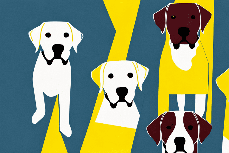 Three distinct labrador dogs - a yellow