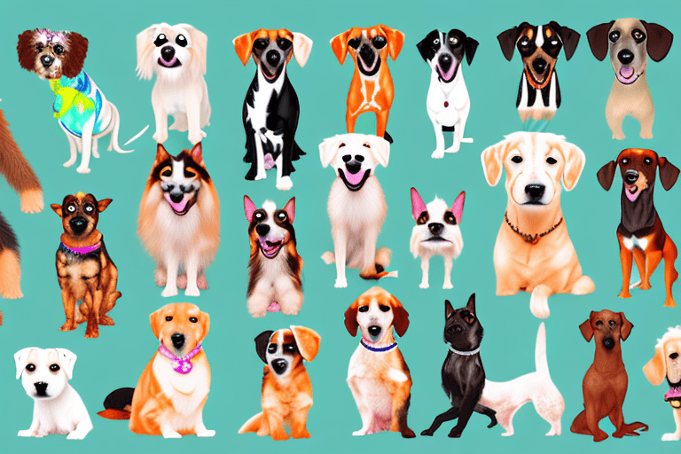 Various types of female dogs from different breeds